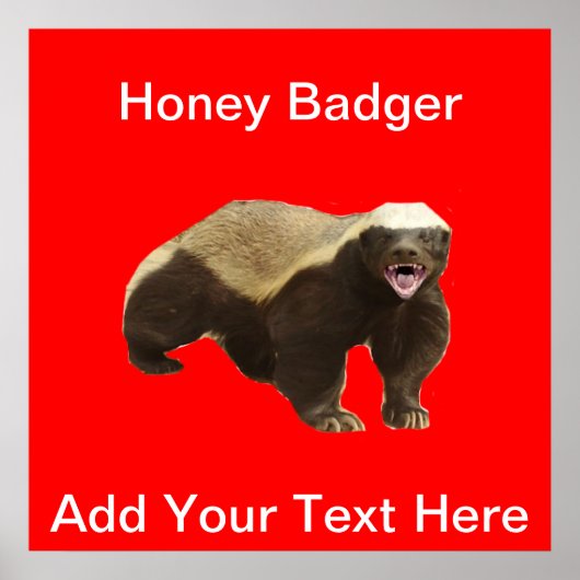 Aanpasbaar Poster voor Honey Badger (Voorkant)