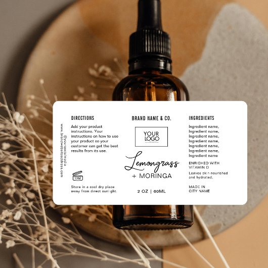 Aanpasbaar product witte & zwarte label
