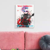 Aanpasbaar Punk Meisje Gitarist Art Inspirerend Canvas Afdruk (Insitu (Woonkamer))