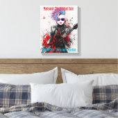 Aanpasbaar Punk Meisje Gitarist Art Inspirerend Canvas Afdruk (Insitu (Slaapkamer))