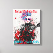 Aanpasbaar Punk Meisje Gitarist Art Inspirerend Canvas Afdruk (Voorkant)