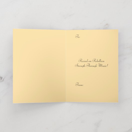 Aanpasbaar Punk Meisje Gitarist Art Inspirerend Folie Wenskaart (Binnenlaag)