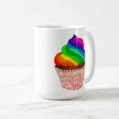 Aanpasbaar Regenboog Cupcake Pride Design Koffiemok (Voorkant rechts)