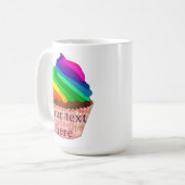 Aanpasbaar Regenboog Cupcake Pride Design Koffiemok (Voorkant links)