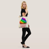 Aanpasbaar Regenboog Cupcake Pride Design Tote Bag (Op model)