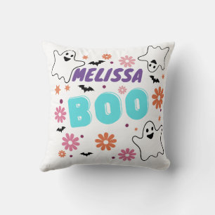 Aanpasbaar Retro Boo Halloween Bloemendesign Kussen