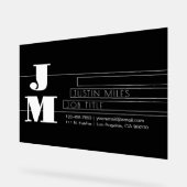 Aanpasbaar retro-modern zwart-wit monogram acryl bord (Hoek)