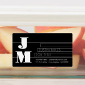 Aanpasbaar retro-modern zwart-wit monogram labels (Aangebracht)