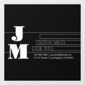 Aanpasbaar retro-modern zwart-wit monogram raamsticker (Vel)