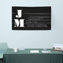 Aanpasbaar Retro-modern zwart-wit monogram