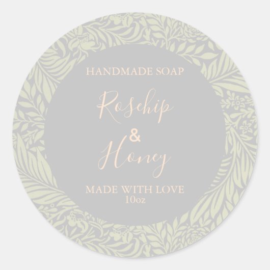 Aanpasbaar Roos van het flessenpatroon op zeep Lab Ronde Sticker (Voorkant)