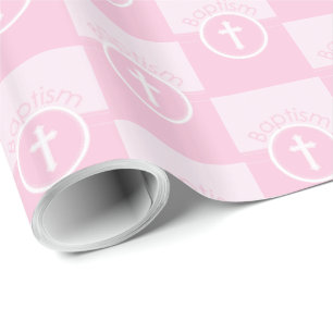 Aanpasbaar, Roze Meisje Kind van God Doop Cadeaupapier