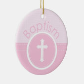 Aanpasbaar, Roze Meisje Kind van God Doop Keramisch Ornament (Rechts)