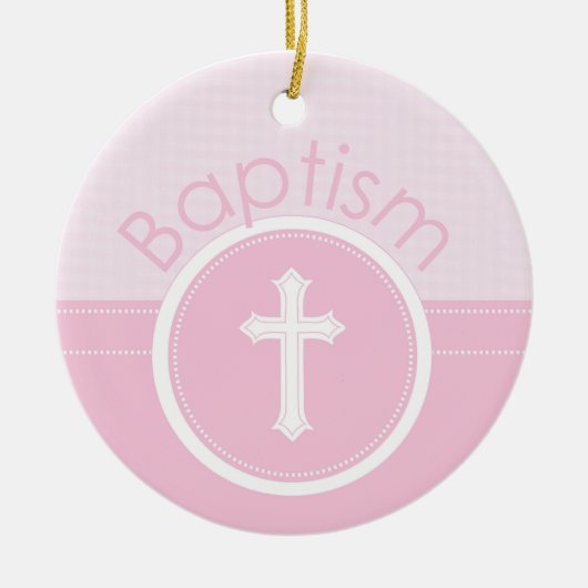 Aanpasbaar, Roze Meisje Kind van God Doop Keramisch Ornament (Voorkant)