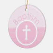 Aanpasbaar, Roze Meisje Kind van God Doop Keramisch Ornament (Links)