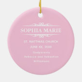 Aanpasbaar, Roze Meisje Kind van God Doop Keramisch Ornament (Achterkant)
