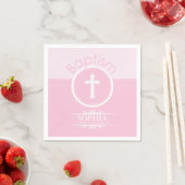 Aanpasbaar, Roze Meisje Kind van God Doop Servet (Insitu)
