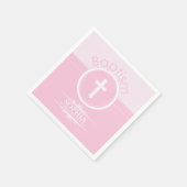 Aanpasbaar, Roze Meisje Kind van God Doop Servet (Hoek)