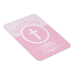 Aanpasbaar, Roze Meisje Kind van God Doopsel Magneet