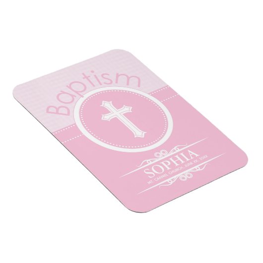 Aanpasbaar, Roze Meisje Kind van God Doopsel Magneet (Rechterzijde)
