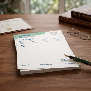 Aanpasbaar RX-blok voor artsen - Receptblok Notitieblok