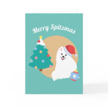 Aanpasbaar - Schattige Japanse Spitz-hond Kerstmis