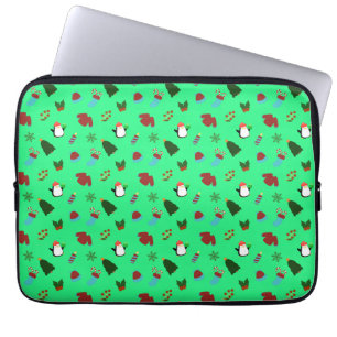 Aanpasbaar Schattige kerstdennenboompatroon Laptop Sleeve