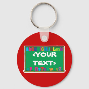 Aanpasbaar schoolbord, <YOURTEXT> Sleutelhanger