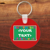 Aanpasbaar schoolbord, <YOURTEXT> Sleutelhanger (Voorkant)