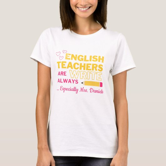 Aanpasbaar shirt voor Engelse leraren (Voorkant)