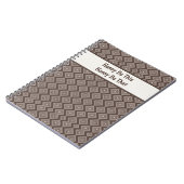 Aanpasbaar Stijlvol Bruin Geometrisch Patroon  Notitieboek (Linkerzijde)