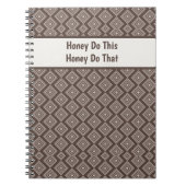 Aanpasbaar Stijlvol Bruin Geometrisch Patroon  Notitieboek (Voorkant)