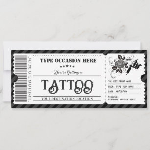 Aanpasbaar Tattoo Cadeaubon Certificaat Kaart