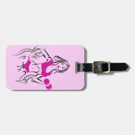 Aanpasbaar teken met lipstick - Roze Bagagelabel