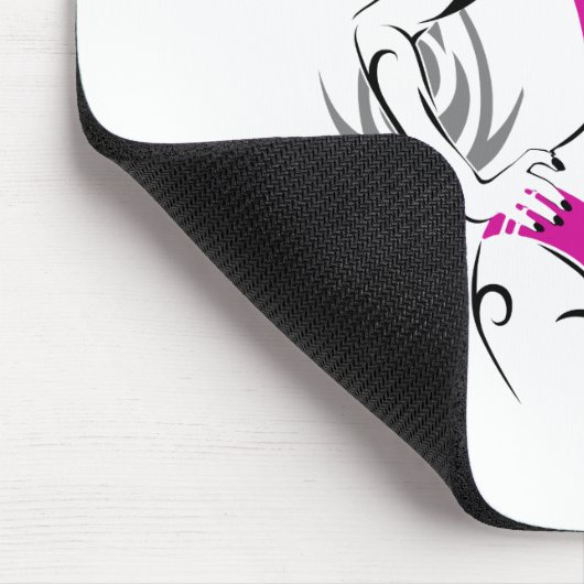 Aanpasbaar teken met lipstick - Roze Muismat (Hoek)