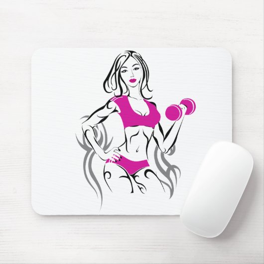 Aanpasbaar teken met lipstick - Roze Muismat (Met muis)