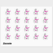 Aanpasbaar teken met lipstick - Roze Ronde Sticker (Vel)