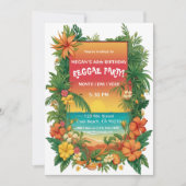 Aanpasbaar Tropisch Reggae Bloemenfeest Kaart (Voorkant)