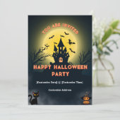 Aanpasbaar U bent uitgenodigd Halloweenfeest Kaart (Staand voorkant)
