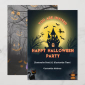 Aanpasbaar U bent uitgenodigd Halloweenfeest Kaart (Voorkant / Achterkant)