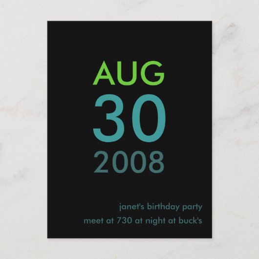 Aanpasbaar - Uitnodiging verjaardagsfeest - Eenvou (Voorkant)