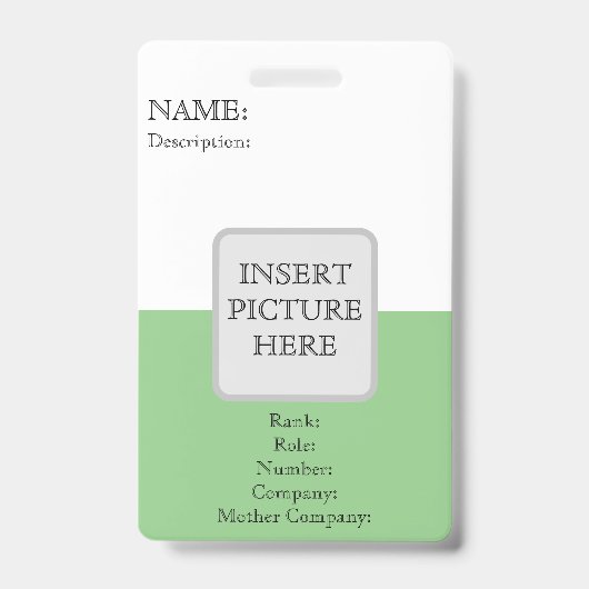 AANPASBAAR VERTICAAL ID-BADGE BADGE (Voorzijde)