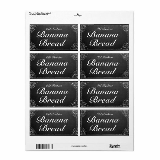 Aanpasbaar vintage sierlijk frame krijtbord label (Full Sheet)