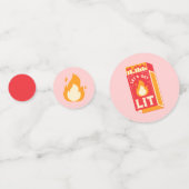 Aanpasbaar Vlammende Meidenavondfeest Confetti (Voorkanten)
