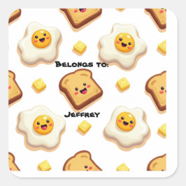 Aanpasbaar voedselthema behoort tot stickerverzame vierkante sticker