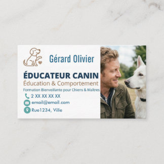 Aanpasbaar voor hondentrainer met foto visitekaartje