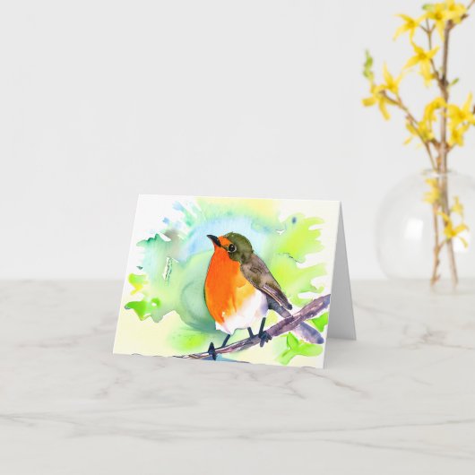 Aanpasbaar voor waterverf robin kaart (Gele Bloem)