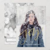 Aanpasbaar Vrolijk Nagemaakt Goud Schrift Feestdagenkaart (Voorkant / Achterkant)