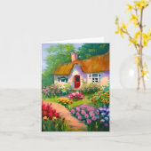 Aanpasbaar waterverf en bloemen kaart (Gele Bloem)