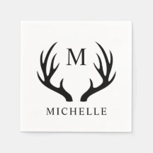 Aanpasbaar wit en zwart hertengewei monogram